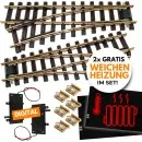 Weichen Messing R3 Set mit 2 analogen Antrieben und 2 Gratis Weichenheizungen ML-Train 8200233